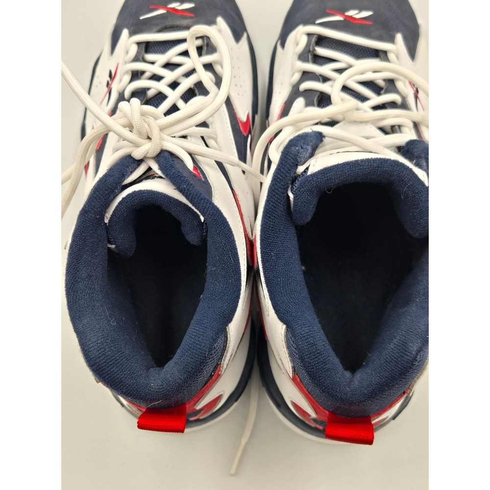 Reebok Mens 12 Basketball Shoes Mobius Navy White Red Hexalite Retro - Picture 6 of 9